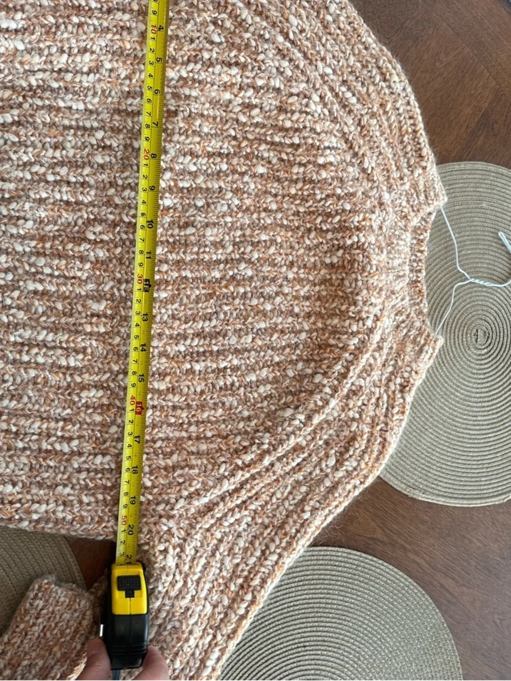 Sezane Marled Peach Crewneck Sweater - Picture 5 of 6